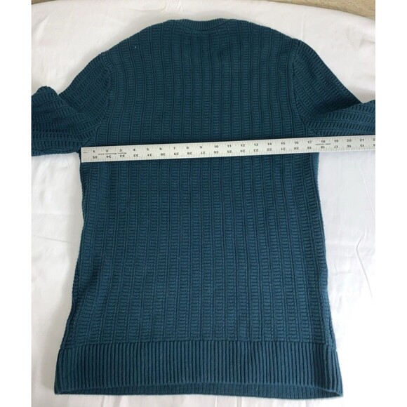 Abercrombie Fitch Sweater Men's M Green Long Sleeve Pullover Knit Crew Neck - Picture 7 of 9